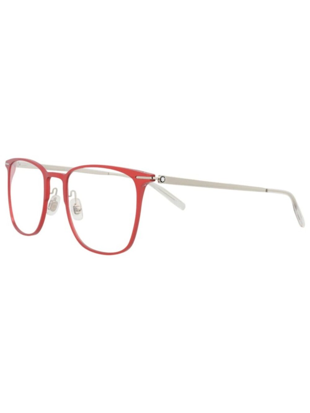 New Montblanc Women's Eyeglasses Square Rectangle Alluminium Frame Mens Red